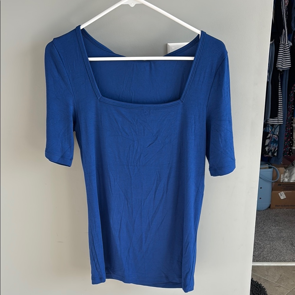 NWT Universal Standard Blue Short Sleeve Blouse